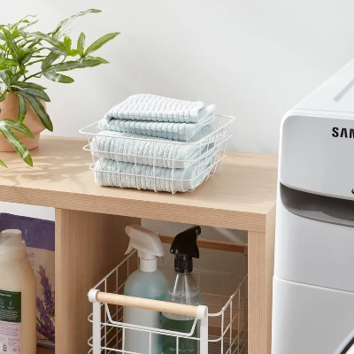 Small Wire Basket White - Brightroom: Carbon Steel, Powder-Coated, Decorative Storage, Square, 9.11"x6.1"x4" 3 Small Wire Basket White - Brightroom: Carbon Steel, Powder-Coated, Decorative Storage, Square, 9.11"x6.1"x4"