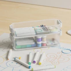 Click In Place 3qt Clear Shallow Slim Plastic Storage Bin With White Latch For Home And Office Organization - Brightroom™ 12 Click In Place 3qt Clear Shallow Slim Plastic Storage Bin With White Latch For Home And Office Organization - Brightroom™ -Brightroom GUEST 8eff4be0 2400 4412 8157 7f4dfca02ceb