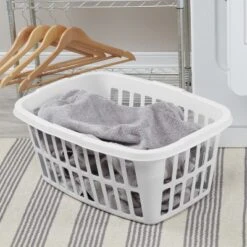 1.5bu Laundry Basket White - Brightroom™: Large Portable Clothes Hamper With Built-In Handles, 52.8L Capacity -Brightroom GUEST 9ebdccc1 3047 4450 8ee0 4f5ec4d123ec