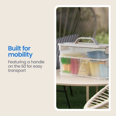 Click In Place Slim Lid With Handle For Plastic Storage Bins Home And Office Organization White- Brightroom™ 10 Click In Place Slim Lid With Handle For Plastic Storage Bins Home And Office Organization White- Brightroom™ - Image 8