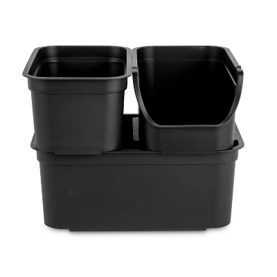 Folio Heavy Duty Storage Bin - Brightroom™: Black Plastic, Stackable, Portable, Universal Storage, 18.6 Volume Capacity 9 Folio Heavy Duty Storage Bin - Brightroom™: Black Plastic, Stackable, Portable, Universal Storage, 18.6 Volume Capacity - Image 7
