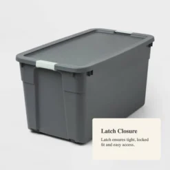 45gal Latching Storage Tote - Brightroom™: Portable Plastic Container With Lid, Universal Storage, Gray, 45 Gallon Capacity 8 45gal Latching Storage Tote - Brightroom™: Portable Plastic Container With Lid, Universal Storage, Gray, 45 Gallon Capacity -Brightroom GUEST a42903f1 b0e7 4adf 995d 5bb50a587821