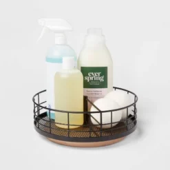 Divided Turntable Black Wire With Natural Wood - Brightroom™ 7 Divided Turntable Black Wire With Natural Wood - Brightroom™ -Brightroom GUEST aa83c3b1 19ba 41dd ba5d e1b86512a437