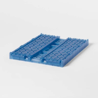 Rectangular Plastic Foldable Medium Crate Blue - Brightroom™ 4 Rectangular Plastic Foldable Medium Crate Blue - Brightroom™ - Image 2