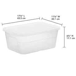 16qt Clear Storage Box With Lid White - Brightroom™