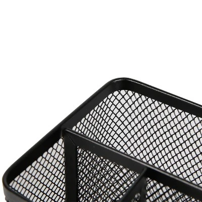Mesh Pencil Holder Black - Brightroom™: Steel Desk Organizer, Office Supplies, Pen Holder, 3.98" Height, Width, Depth 4 Mesh Pencil Holder Black - Brightroom™: Steel Desk Organizer, Office Supplies, Pen Holder, 3.98" Height, Width, Depth - Image 2