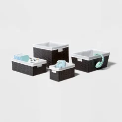 16" X 9" X 6" Lined Woven Media Bin Black - Brightroom™ -Brightroom GUEST ac4ff65f f7b2 48fa aa42 7459f63d7c52