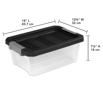 16qt Heavy Duty Latching Clear Storage Box - Brightroom™: Portable Plastic Bin, Universal Storage, Black, Lidded 9 16qt Heavy Duty Latching Clear Storage Box - Brightroom™: Portable Plastic Bin, Universal Storage, Black, Lidded - Image 7