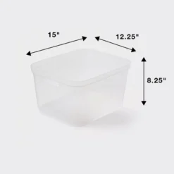 Large Open Storage Bin Clear - Brightroom™: Plastic, Portable, Nesting, Universal Storage, 20.4 Volume, 15x12.25x8.25 7 Large Open Storage Bin Clear - Brightroom™: Plastic, Portable, Nesting, Universal Storage, 20.4 Volume, 15x12.25x8.25 -Brightroom GUEST ae6a255b 79f2 41bd a01d f31e54347a04