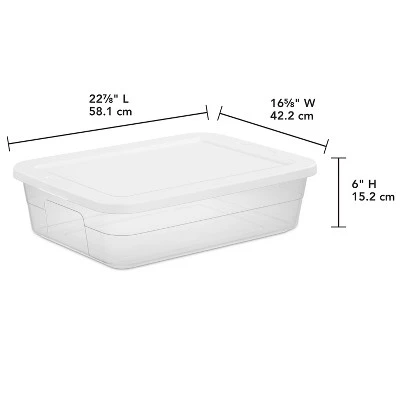 28qt Clear Under Bed Storage Box White - Brightroom™ 3 28qt Clear Under Bed Storage Box White - Brightroom™