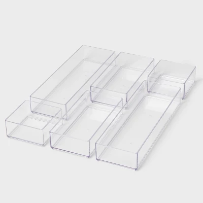 Acrylic Desk Drawer Organizer Clear - Brightroom™: Office & Stationery Holder, 20% Recycled Plastic, 12"x8"x4" 4 Acrylic Desk Drawer Organizer Clear - Brightroom™: Office & Stationery Holder, 20% Recycled Plastic, 12"x8"x4" - Image 2