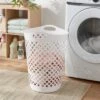 2.2bu Flexible Laundry Hamper White - Brightroom™: Tall Plastic Clothes Hamper With Built-In Handles, Diamond Pattern 1 2.2bu Flexible Laundry Hamper White - Brightroom™: Tall Plastic Clothes Hamper With Built-In Handles, Diamond Pattern -Brightroom GUEST b176696a 971c 4060 943f 8de2c1f07afb
