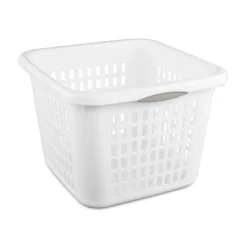 1.5bu Plastic Square Laundry Basket - Brightroom™: Medium White Clothes Hamper With Built-In Handles, Portable Storage 10 1.5bu Plastic Square Laundry Basket - Brightroom™: Medium White Clothes Hamper With Built-In Handles, Portable Storage -Brightroom GUEST b3a07e8d 196b 494f a6c1 dc231ca035ec