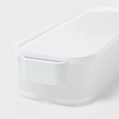 Click In Place Slim Lid For Plastic Storage Bins For Home And Office Organization White - Brightroom™ 4 Click In Place Slim Lid For Plastic Storage Bins For Home And Office Organization White - Brightroom™ - Image 2