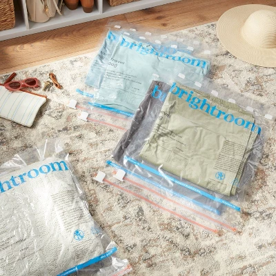 Large 5pc Compression Travel Bags Clear - Brightroom™: Space Saver For Clothing & Bedding 3 Large 5pc Compression Travel Bags Clear - Brightroom™: Space Saver For Clothing & Bedding