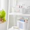 Narrow Medium Decorative Plastic Bin White - Brightroom™: Modern Storage, Cut-Out Handles, 13" Cube Compatible 2 Narrow Medium Decorative Plastic Bin White - Brightroom™: Modern Storage, Cut-Out Handles, 13" Cube Compatible -Brightroom GUEST ba9012cd 4a5a 4a3f a139 a47b6dbde302