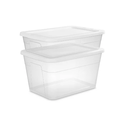56qt Clear Non-Latching Storage Box With White Lid - Brightroom™ 12 56qt Clear Non-Latching Storage Box With White Lid - Brightroom™ - Image 10