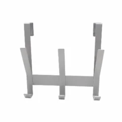 Heavy Duty Over The Door 3 Hooks Rail Matte Gray - Brightroom™: Steel Towel & Coat Rack, Powder-Coated Finish