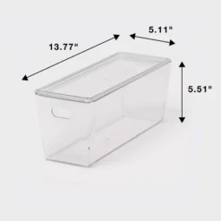 5L Stacking Clear Bin With Lid - Brightroom™: PET, Stackable, Universal Storage, Handles, 13.77" X 5.11" -Brightroom GUEST c19bcc0a dafe 41e3 8571 b848afadea5d