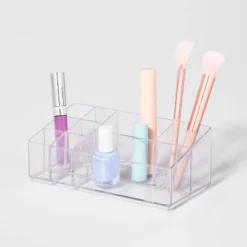 Bathroom Plastic 9 Slot Mixed Cosmetic Organizer Clear - Brightroom™: Makeup & Vanity Organizer Tray For Bathroom Countertop 9 Bathroom Plastic 9 Slot Mixed Cosmetic Organizer Clear - Brightroom™: Makeup & Vanity Organizer Tray For Bathroom Countertop -Brightroom GUEST c86e60e2 e1c8 4070 8398 113e68427840