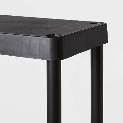 4 Tier Plastic Shelf Unit Black - Brightroom™: Utility Storage Shelves, 55.8" Height, 70 Lbs Capacity, Freestanding 4 4 Tier Plastic Shelf Unit Black - Brightroom™: Utility Storage Shelves, 55.8" Height, 70 Lbs Capacity, Freestanding - Image 2