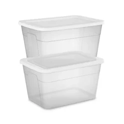 56qt Clear Non-Latching Storage Box With White Lid - Brightroom™ 20 56qt Clear Non-Latching Storage Box With White Lid - Brightroom™ -Brightroom GUEST cfeb3441 e377 4268 9829 d05bbd5c8f13
