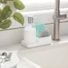 Plastic Soap Pump With Silicone Holder With Caddy & Tray White - Brightroom™: Kitchen Soap Caddy Dispenser -Brightroom GUEST d14b3860 848a 4378 b335 b5edb696f0c3