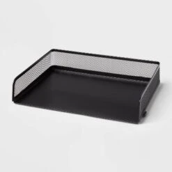 Mesh Stacking Letter Tray With Wide Side Opening Black - Brightroom™ -Brightroom GUEST d1a48a53 d19f 44d0 83c1 5720be5932a8
