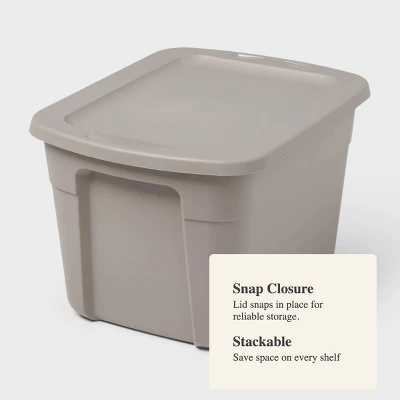 18gal Non-Latching Storage Tote Gray - Brightroom™ 5 18gal Non-Latching Storage Tote Gray - Brightroom™ - Image 3