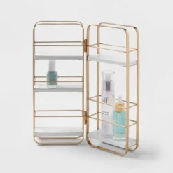 Foldable Shelf Countertop Organizer Brass - Brightroom™ 5 Foldable Shelf Countertop Organizer Brass - Brightroom™ -Brightroom GUEST d664cfd4 0de1 4ef6 8797 ef39fc3e15ee