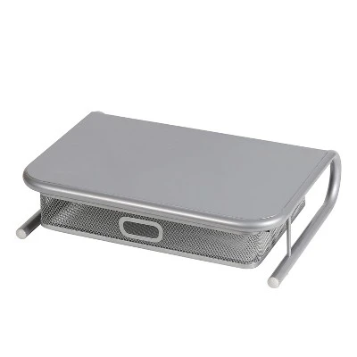 Mesh Monitor Stand With Drawer Silver - Brightroom™ 3 Mesh Monitor Stand With Drawer Silver - Brightroom™