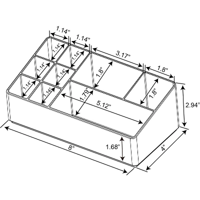 Bathroom Plastic 9 Slot Mixed Cosmetic Organizer Clear - Brightroom™: Makeup & Vanity Organizer Tray For Bathroom Countertop 7 Bathroom Plastic 9 Slot Mixed Cosmetic Organizer Clear - Brightroom™: Makeup & Vanity Organizer Tray For Bathroom Countertop - Image 5