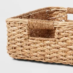 Braided Seagrass Folio Bin - Brightroom™: Handwoven Khaki Storage Basket, Rectangle, 6"x12"x17", Nest Seal Certified -Brightroom GUEST df0e2a3c 81d4 4152 8e4f 126de737c911