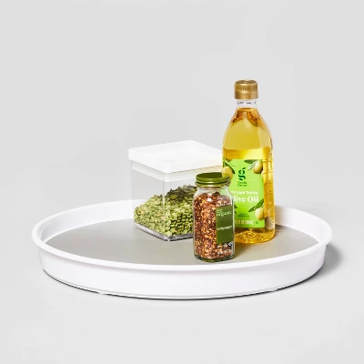 15" Lazy Susan Turn Table - Brightroom™: Non-Slip Kitchen Organizer, White, Plastic, Lifetime Warranty 4 15" Lazy Susan Turn Table - Brightroom™: Non-Slip Kitchen Organizer, White, Plastic, Lifetime Warranty - Image 2