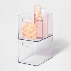 Bathroom Organizer Bin With Handles Clear - Brightroom™ 11 Bathroom Organizer Bin With Handles Clear - Brightroom™ -Brightroom GUEST e1a6802d f3ad 4bb0 a153 8f06c42dc41b