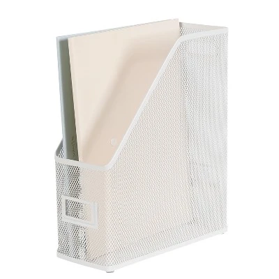 Mesh Magazine File White - Brightroom™: Steel File Organizer & Holder, No Assembly Required, 12" H X 10" W X 4.12" D 6 Mesh Magazine File White - Brightroom™: Steel File Organizer & Holder, No Assembly Required, 12" H X 10" W X 4.12" D - Image 4