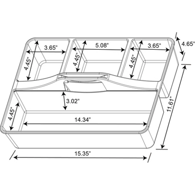Divided Caddy Organizer White - Brightroom™: Utility Storage Cart, Polypropylene, Universal Storage, 1 Year Warranty 6 Divided Caddy Organizer White - Brightroom™: Utility Storage Cart, Polypropylene, Universal Storage, 1 Year Warranty - Image 4