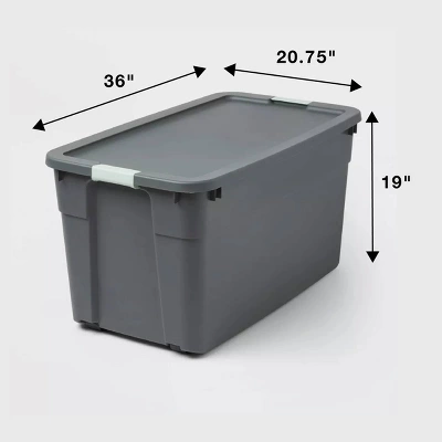 45gal Latching Storage Tote - Brightroom™: Portable Plastic Container With Lid, Universal Storage, Gray, 45 Gallon Capacity 6 45gal Latching Storage Tote - Brightroom™: Portable Plastic Container With Lid, Universal Storage, Gray, 45 Gallon Capacity - Image 4