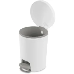 1.6gal Round Step Trash Can - Brightroom™: Compact Pedal-Operated Lid, Small Bathroom Bin, Textured White Finish 17 1.6gal Round Step Trash Can - Brightroom™: Compact Pedal-Operated Lid, Small Bathroom Bin, Textured White Finish -Brightroom GUEST e7b7d364 e2e5 4250 831e 4f714ade8431