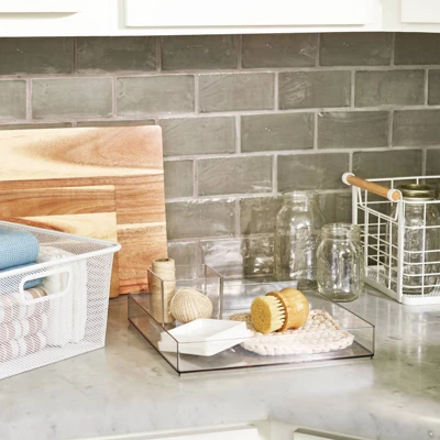 12'' X 12'' X 2" All Purpose Storage Tray - Brightroom™: Clear Plastic Bathroom Organizer Tray 7 12'' X 12'' X 2" All Purpose Storage Tray - Brightroom™: Clear Plastic Bathroom Organizer Tray - Image 5