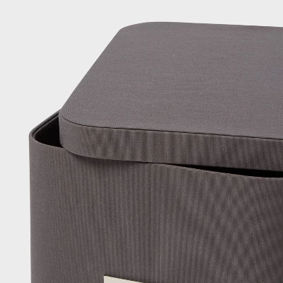 Medium Decorative Fabric Box Charcoal - Brightroom™: Rectangle Storage, 7" H X 13" D X 10" W, Polypropylene & Polyester 4 Medium Decorative Fabric Box Charcoal - Brightroom™: Rectangle Storage, 7" H X 13" D X 10" W, Polypropylene & Polyester - Image 2