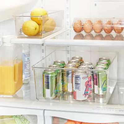 Medium Narrow Fridge And Pantry Organizer Bin - Brightroom™: Clear Kitchen Storage, Freezer-Safe, 14.5"x5.5" 3 Medium Narrow Fridge And Pantry Organizer Bin - Brightroom™: Clear Kitchen Storage, Freezer-Safe, 14.5"x5.5"
