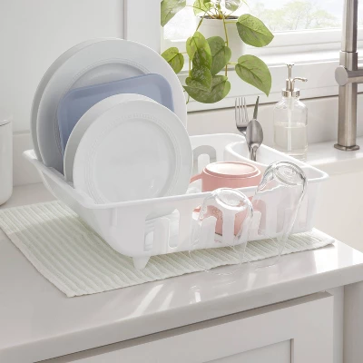 Plastic Dish Drainer White - Brightroom™: Freestanding Polypropylene Dish Drying Rack, Hand Wash, 17.4" Depth 3 Plastic Dish Drainer White - Brightroom™: Freestanding Polypropylene Dish Drying Rack, Hand Wash, 17.4" Depth