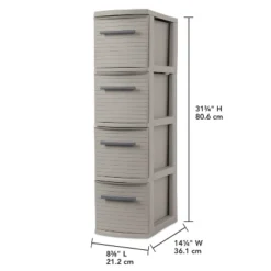 4 Drawer Skinny Tower Dark Gray - Brightroom™: Plastic Storage Drawers, Decorative Organizer, No Assembly Required 15 4 Drawer Skinny Tower Dark Gray - Brightroom™: Plastic Storage Drawers, Decorative Organizer, No Assembly Required -Brightroom GUEST fc8bcf60 1bc3 4160 b63d 7756ae196877