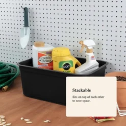 Folio Heavy Duty Storage Bin - Brightroom™: Black Plastic, Stackable, Portable, Universal Storage, 18.6 Volume Capacity 14 Folio Heavy Duty Storage Bin - Brightroom™: Black Plastic, Stackable, Portable, Universal Storage, 18.6 Volume Capacity -Brightroom GUEST ffee4270 d976 4a1d 8f8a dcb319bc901c